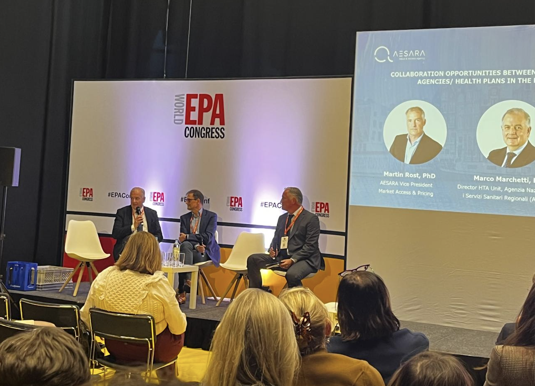 Left: Marco Marchetti, Co-Chair of the HTA Coordination Group & Director of the Health Technology Assessment Unit at the European Commission & National Agency for Regional Care Services, Italy